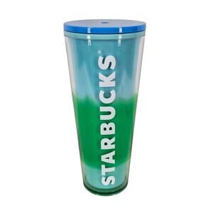 STARBUCKS 2020 24 OZ COLD BEVERAGE TUMBLER - BLUE TO GREEN GRADIENT DESIGN
